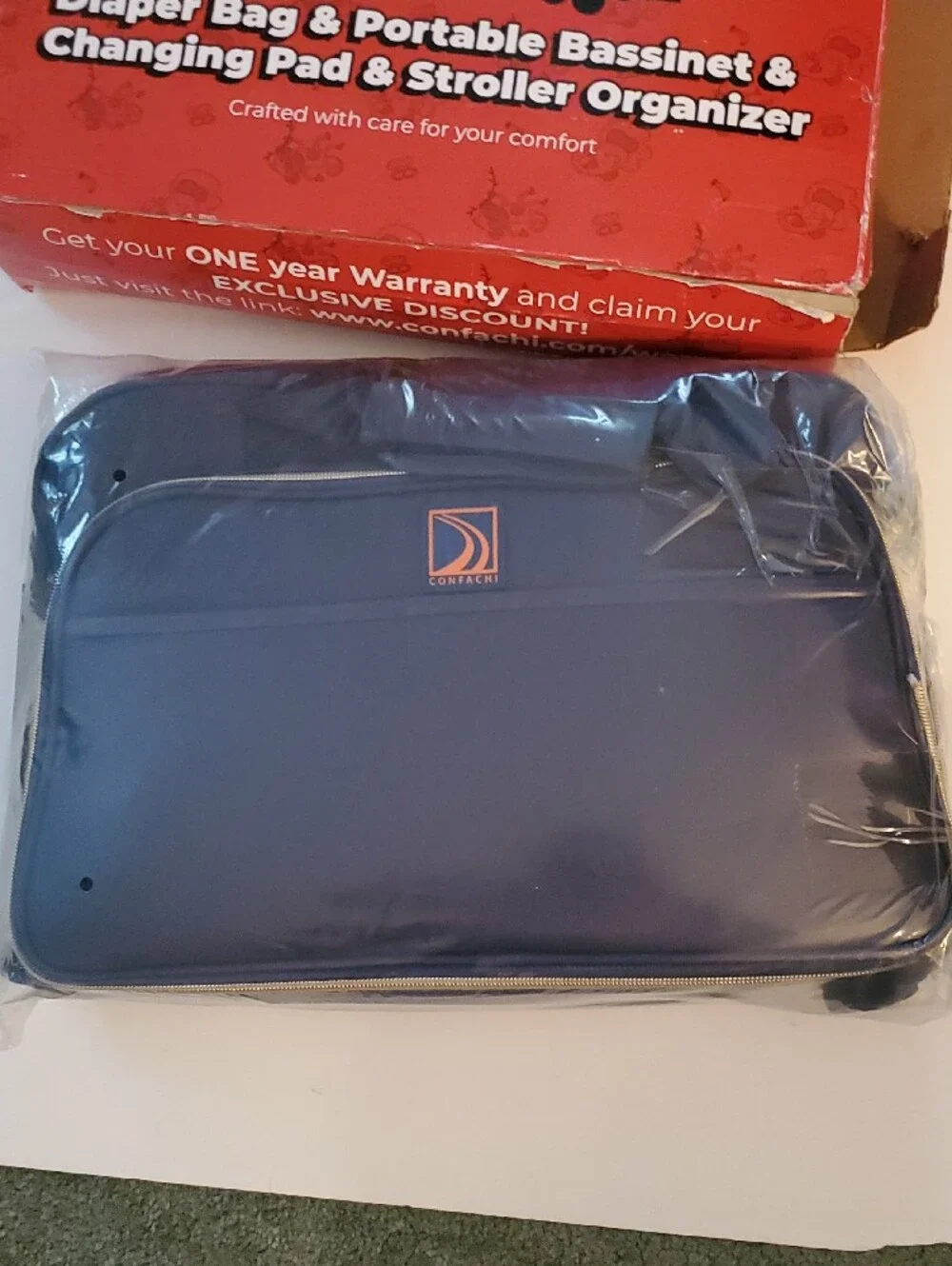 Confachi 4-in-1 Diaper Bag & Portable Bassinet - Navy